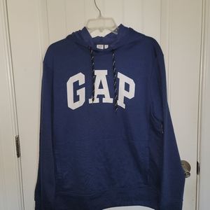 NWT Gap Long Sleeve Navy Logo Pullover Sweatshirt Hoodie Small